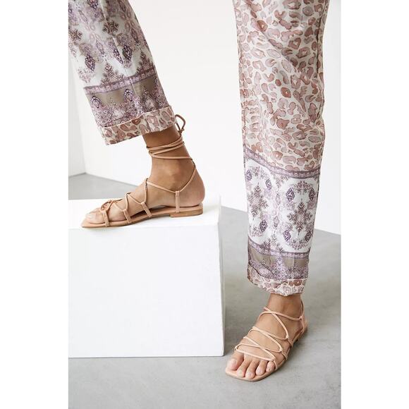 Anthropologie Ollari Tasseled Tapered Pants Paisley Mauve Women’s Size XS - Picture 4 of 13